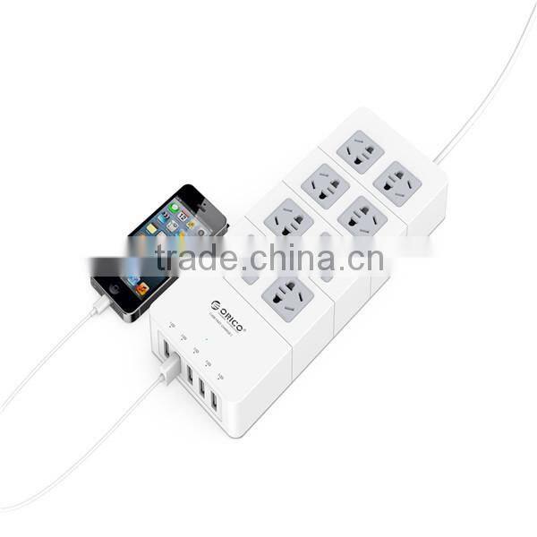 Electrical Multi Vertical Socket USB Outlet ABS Fire Resistant Universal Power Socket Strip