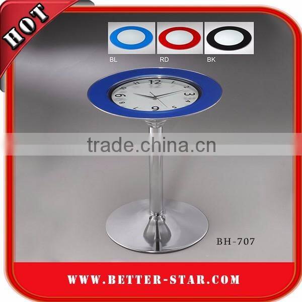 Stylish round tempered glass stainless steel tea table