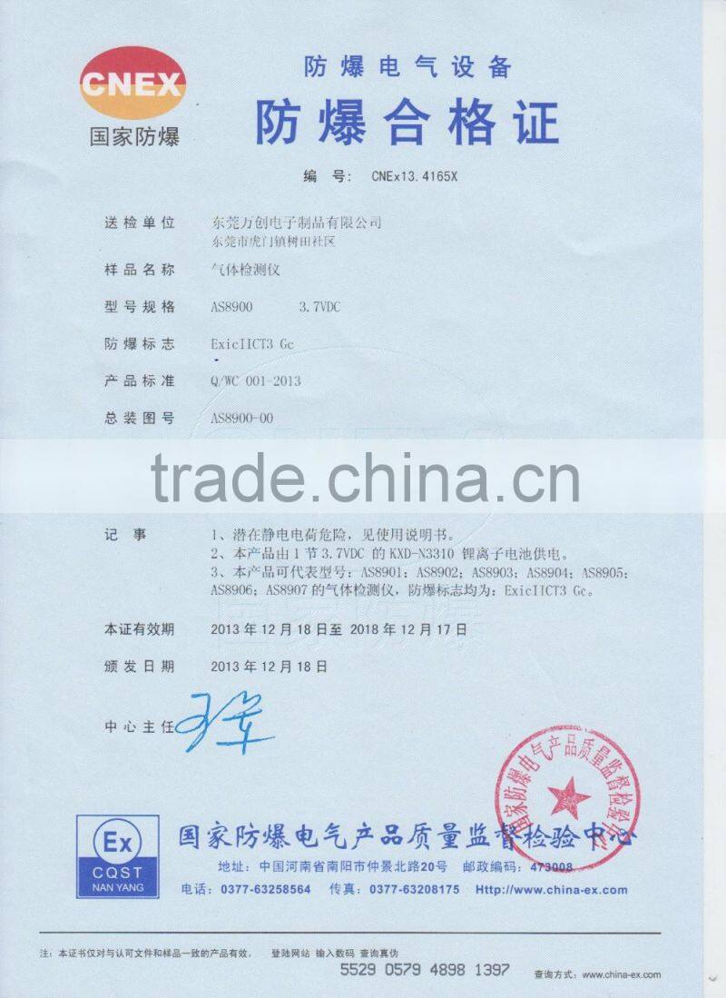 Quality Assurance 1.2M Cable Ac Power Ch4 And Carbon Monoxide Detectors