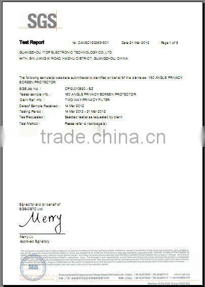 For sony xperia E black anti-spy screen protector for laptop