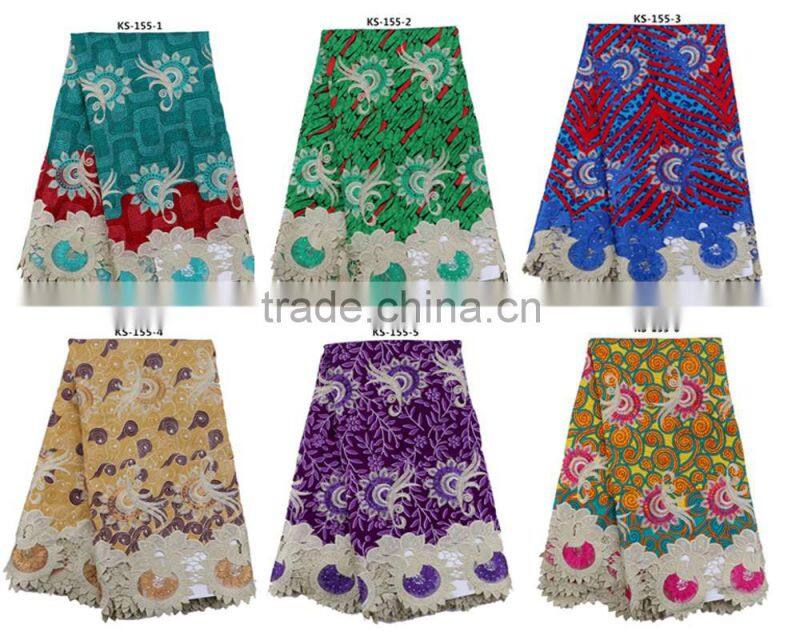 Soft cotton hollandaise wax guipure tulle lace wax lace fabric with stones