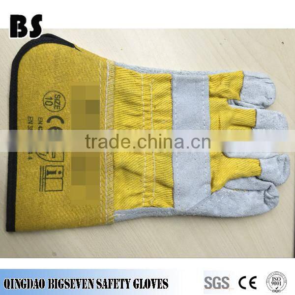 Cheap yellow leather gloves leather welding gloves