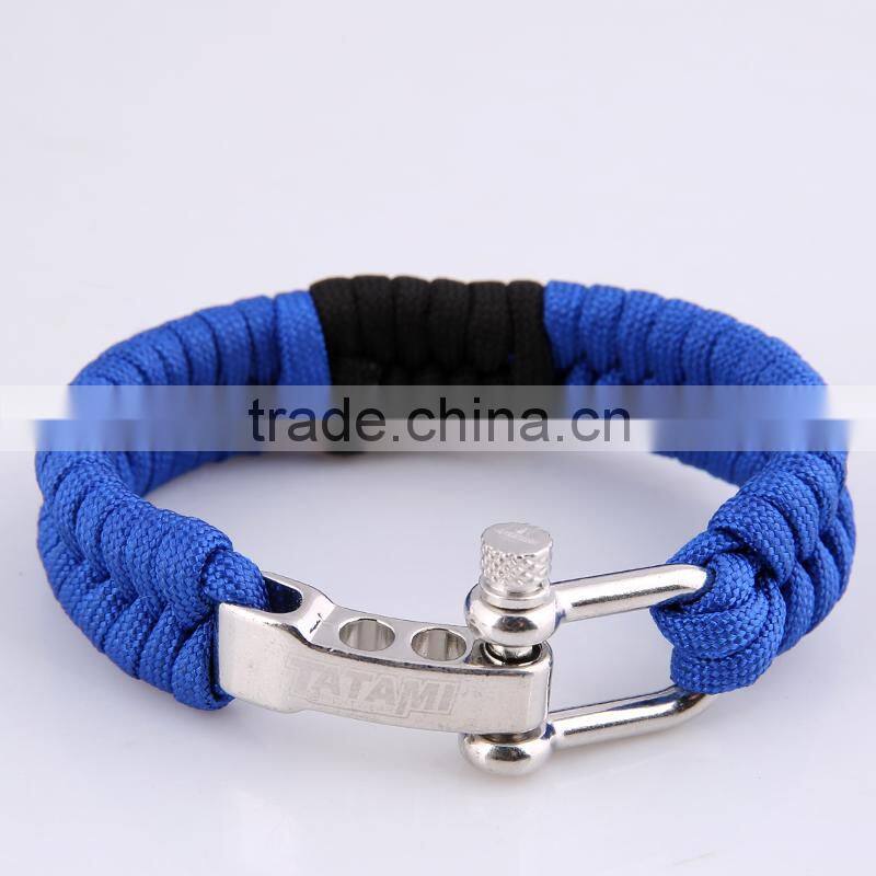 High quality 550 paracord survival bracelet, stainless steel buckle adjustable size bracelet,outdoor sport survive bracelet