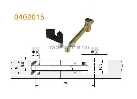 furniture hardware zinc plated steel furniture connecting bolt and universal steel furniture connector