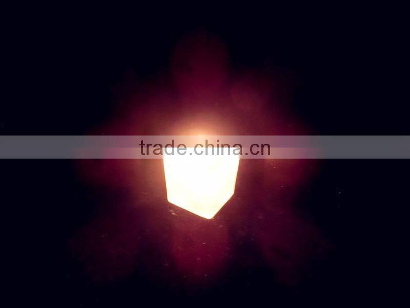 mini square shaped clear glass decorative candle holder