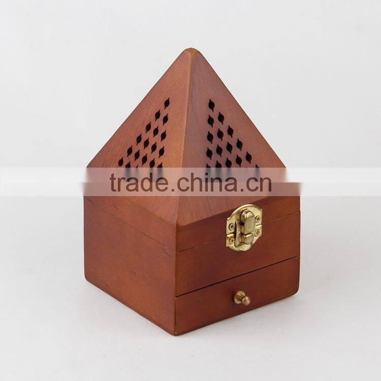 HOT SELL PYRAMID SHAPE WOOD INCENSE BURNER WHOLESALE INCENSE BURNER WOODEN