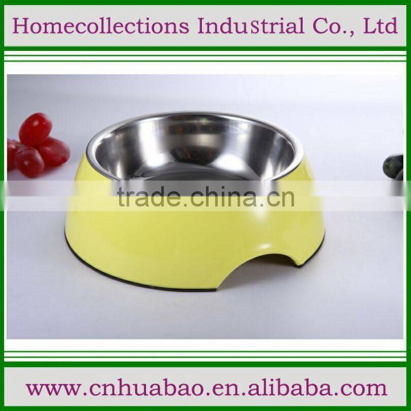 2016 popular Convenient double dinner stainless steel pet bowl manufacturer,red color