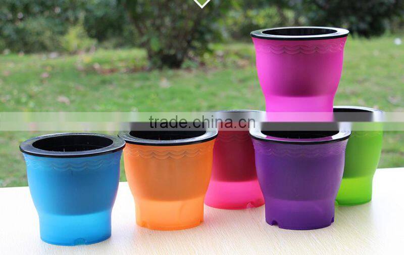 mini decorated fancy cute self watering flower pot