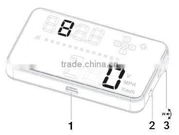 A3 3.5 inch GPS car HUD head up display windshield projection GPS