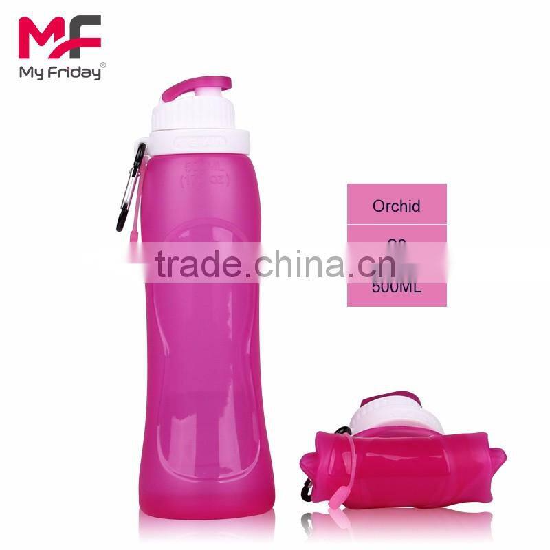 Silicone Foldable Water Bottle 550ml Outdoor Running Hiking