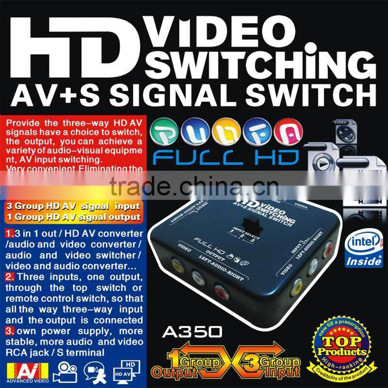 HD AV switch converter Audio Video signal switcher