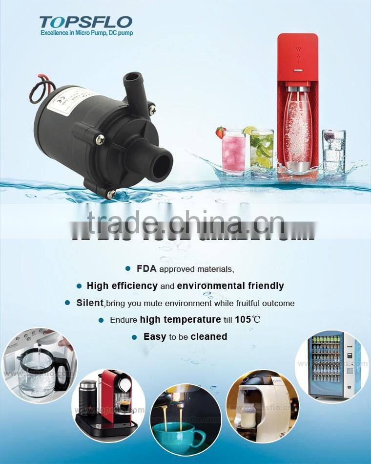 Brushless high temperature water pump for soft drink dispenser