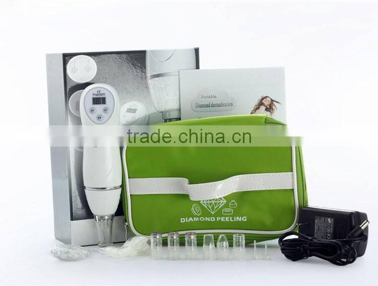 2016 portable diamond dermabrasion with green bag blackheads reomvel
