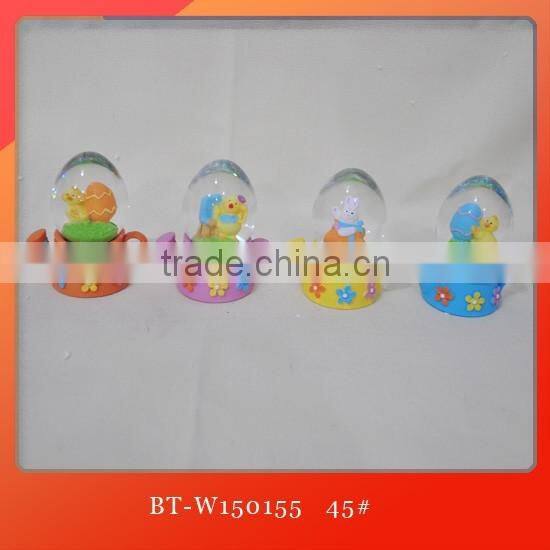 Resin easter snow globe easter bunny water globe crystal snow ball snow globe for easter