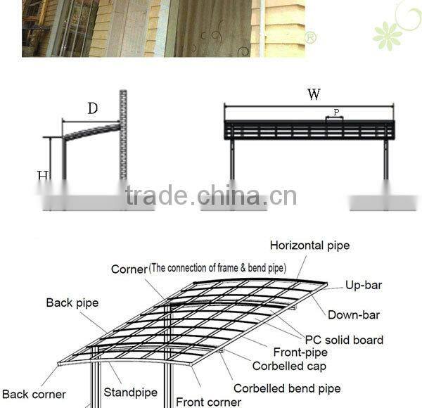 DIY PC gazebo shed,aluminum alloy pc garden party tent.sunshade