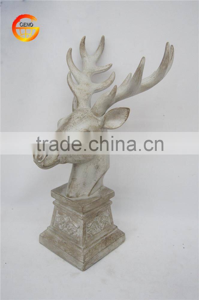 Hot selling resin wash white deer head decoration