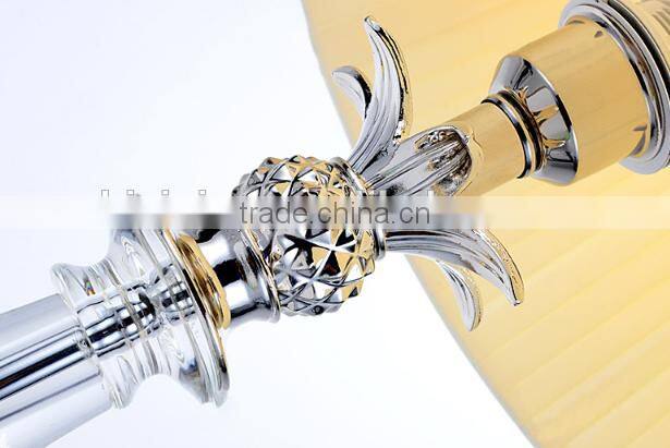 Pineapple design clear K9 crystal table lamp with fabric lampshade