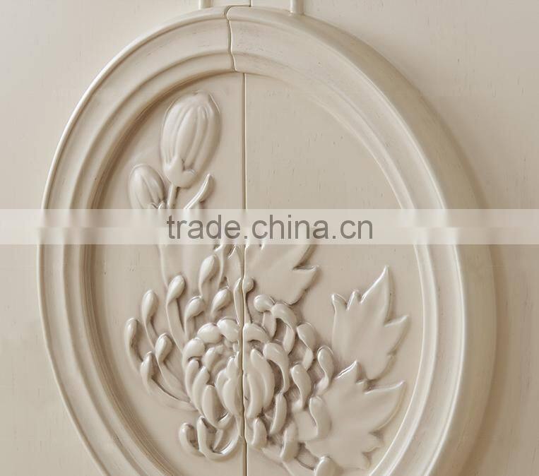 Brand new matching dining room furniture solid wood chrysanthemum carving two doors wine cabinet