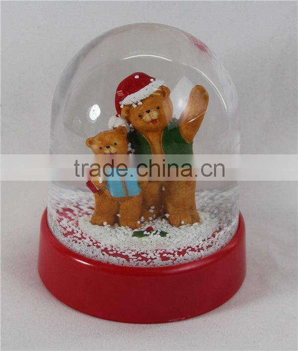 Plastic animal electric christmas snow globe