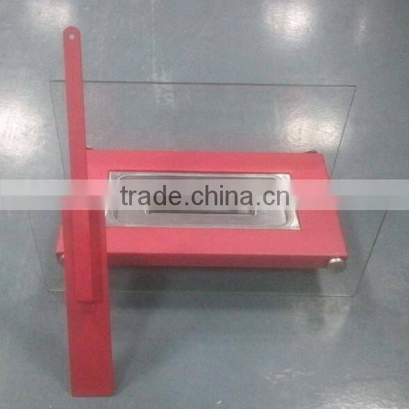 free standing outdoor iron sheet metal box bio fireplace with tempered glass