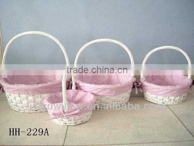 Yellow Painted Willow Basket w/ Candle Shade