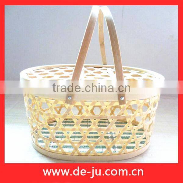 Handle Knit Natural Bamboo Handmade Basket