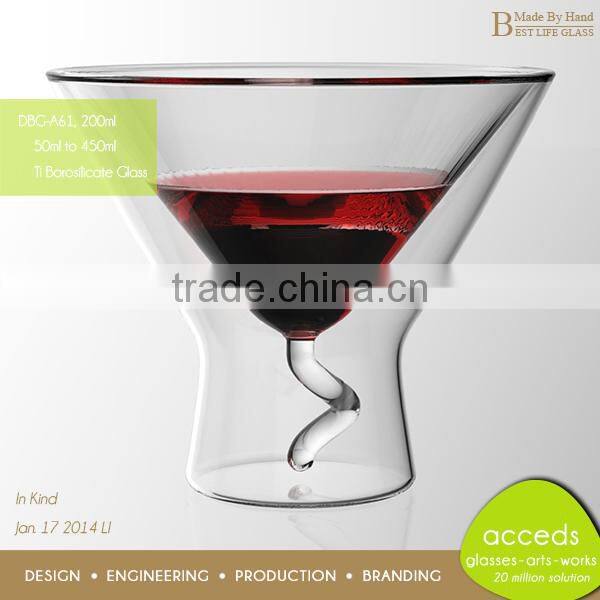 Funny Borosilicate Unique Insulated Whisky Glass Spirit Tumbler