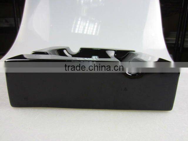 Stock black glazed square ashtray