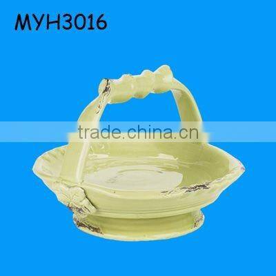 ceramic porcelain flower basket for wedding decoration