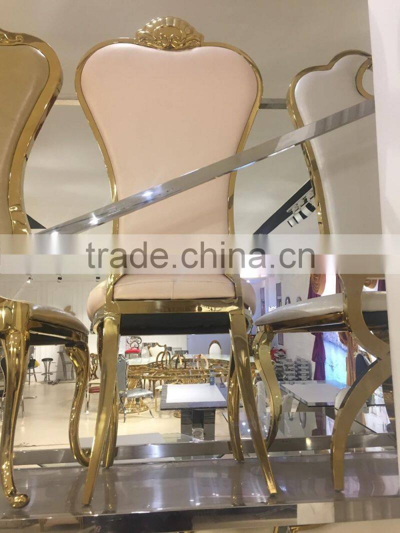 Hotel stainless steel dining wedding chair for lobby