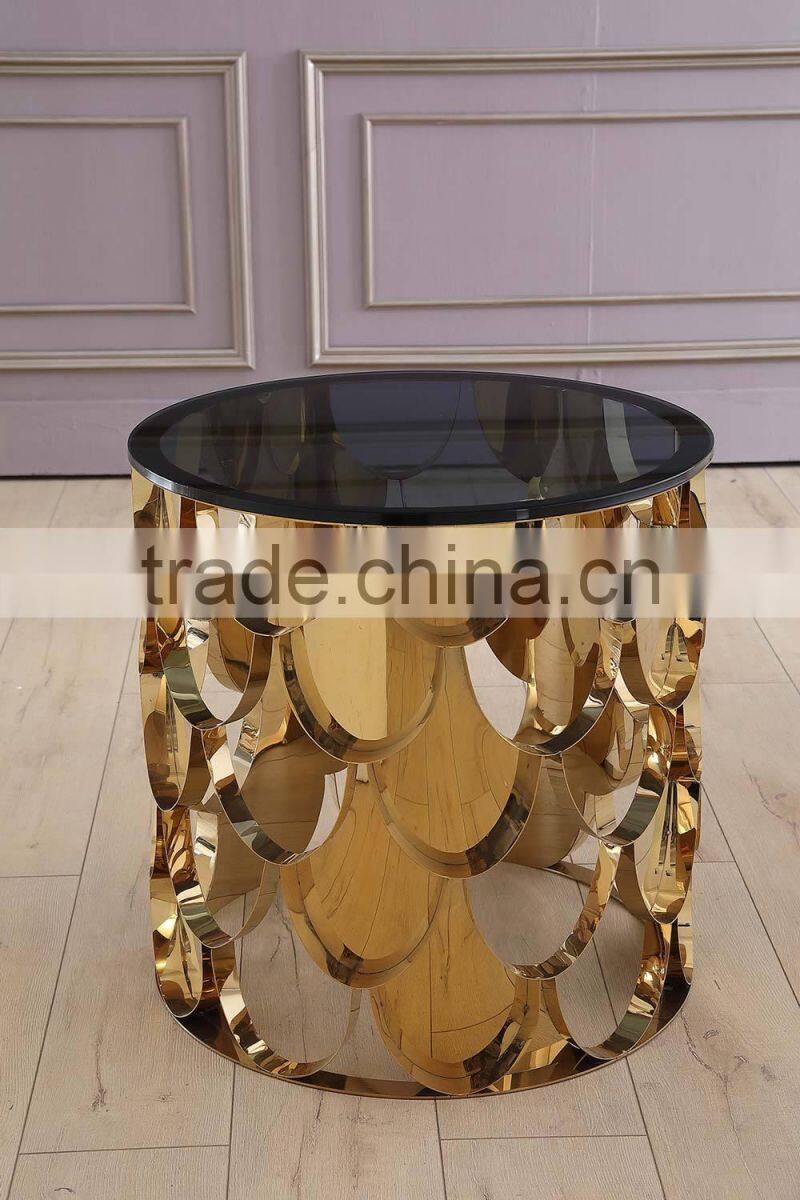 New design marble top metal side table