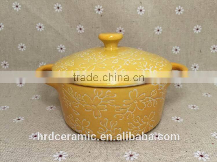 The hot sale ceramic soup pot/restaurant cheap ceramic soup pot