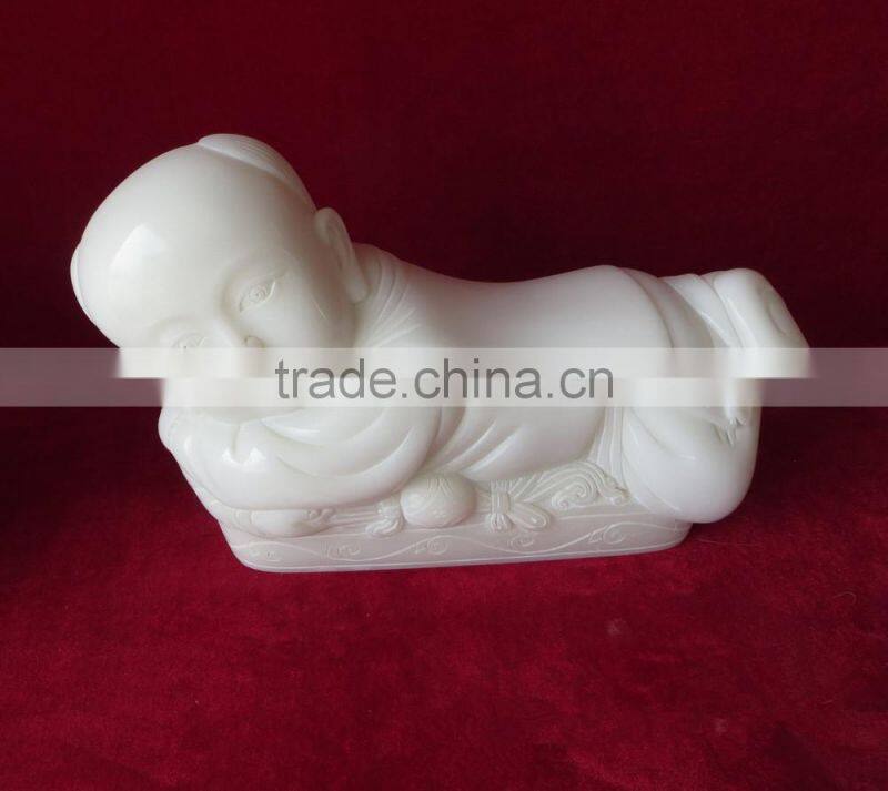 Hand carved small marble stone Chinese baby sculpture