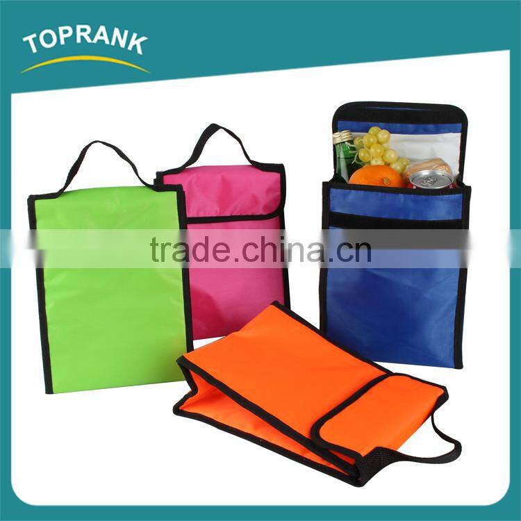 Cheap wholesale custom color 420D tote insulated lunch cooler bag