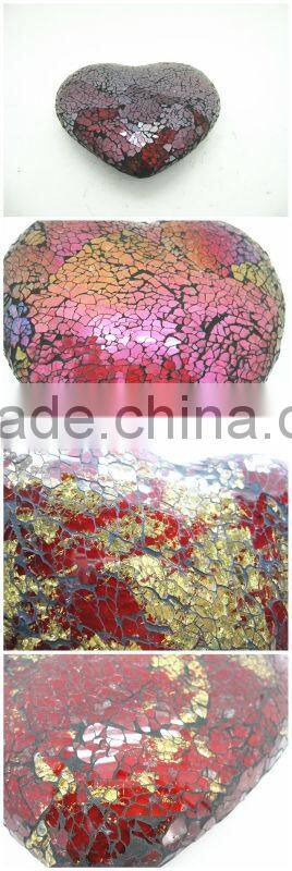 Gift Set Crackle Mosaic Iridescent Glass Hearts