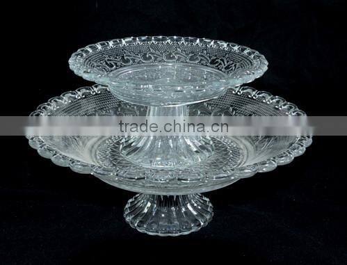 crystal glass plate set with glass stand