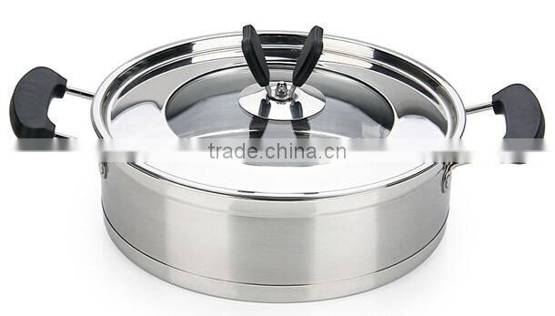 stainless steel fry pan with glass lid