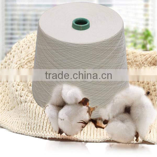 Pure cotton yarn 21s/2 carded and open end in raw white pattern high quality