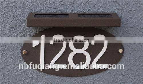 2016 house doorplate/house number plate with solar light