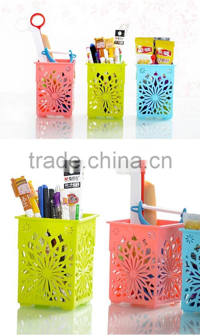 emc plastic square mini pen holder, mini desktop organizer, mini pen holders