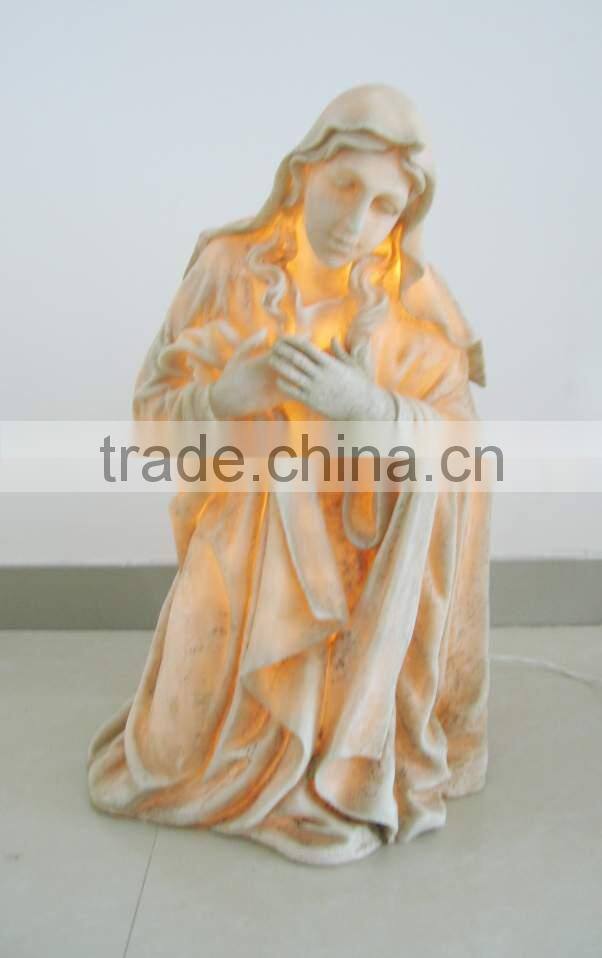religious figurine decoration religious statues with lamp home decoration