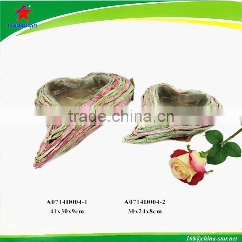 natural handmade flower pot with plastic liner