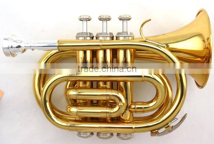 Chinese cheap gold pocket trumpet