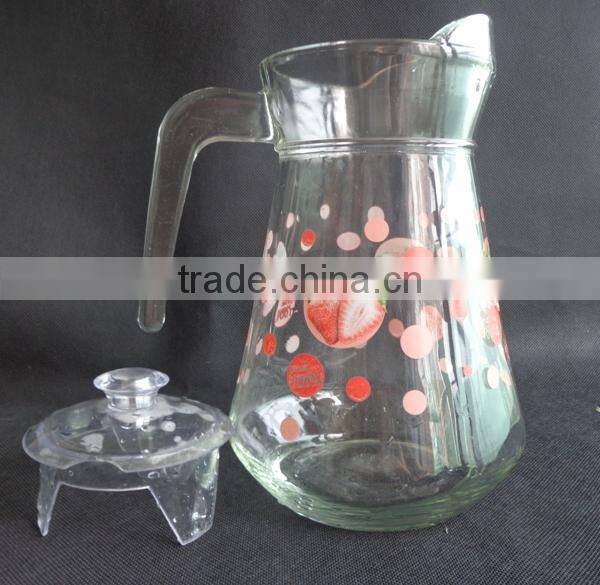 High quality glass coffee pot glass tea jug fusing glass hot pot with handle