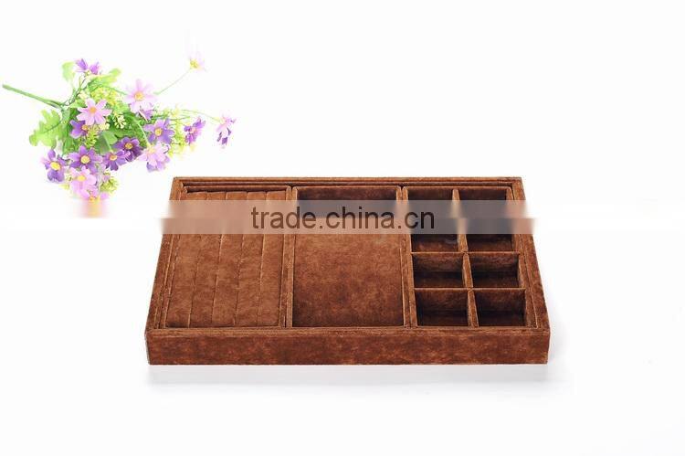 3 pieces multifunction combined velvet display jewelry box