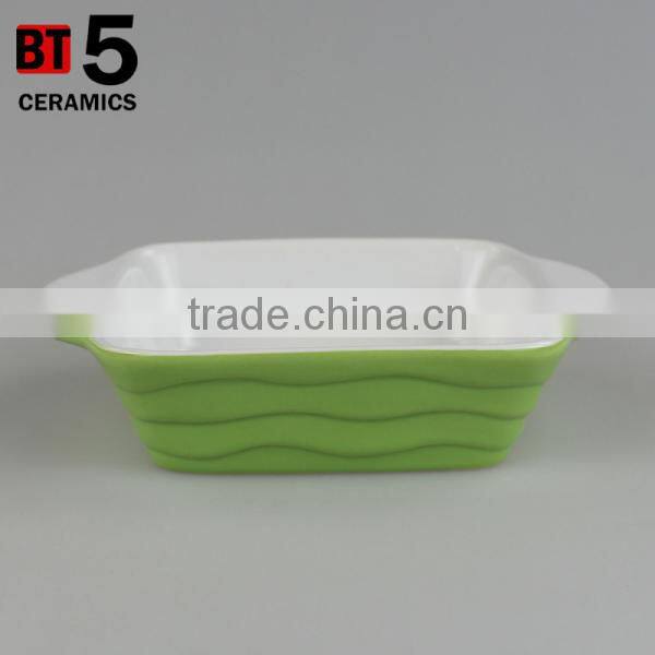 BT5-SD01,2,3G ceramic square green bakerware dish
