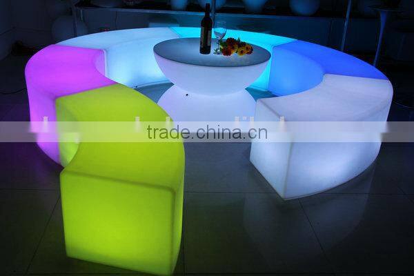 Elegant popular led rechargeable illuminated bar stool chair