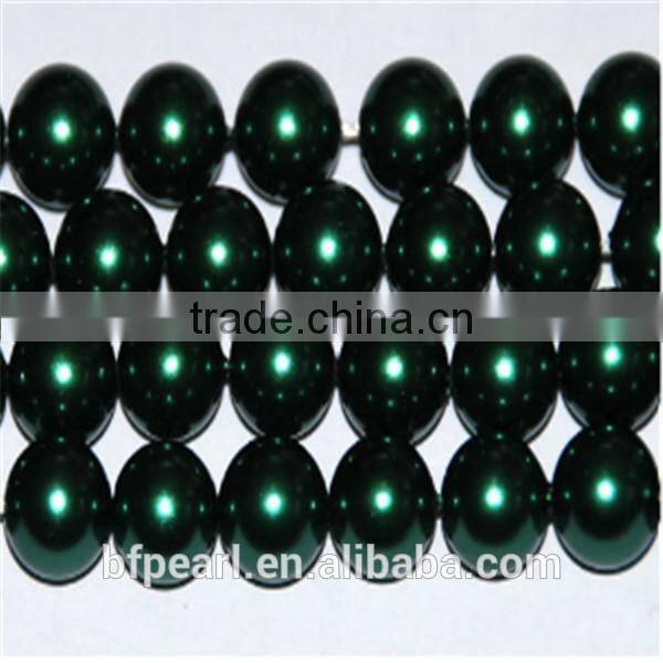 16" 8mm Emerald Round Loose Shell Pearl Beads Strand Jewelry