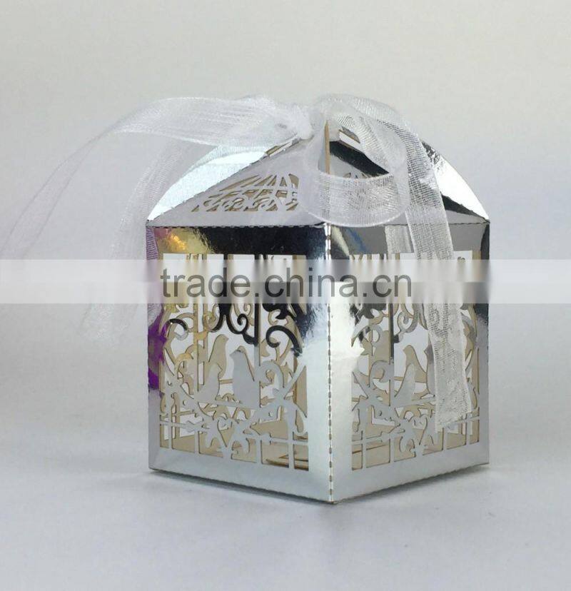 Customized foldable sweet wedding candy box romantic paper wedding box