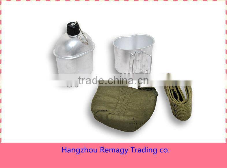 1L Aluminum army/military canteen with Cup ad cover/water bottle